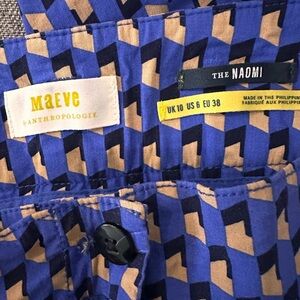 Maeve Blue and Tan Chevron Skirt